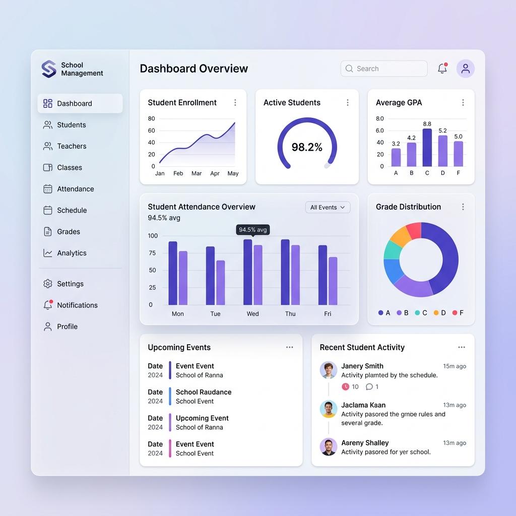 School Rush Dashboard Mockup